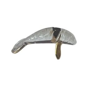 Vintage Clear Art Glass‎ Manatee Gold Accents Sea Cow Figure 3" Ocean Florida